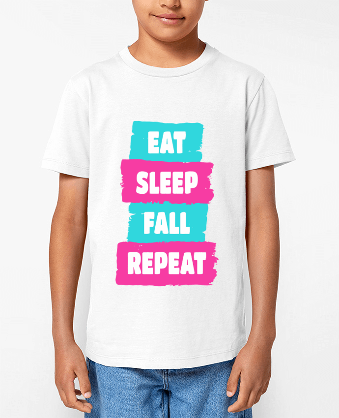 T-shirt Enfant Eat Sleep Fall Repeat - Fall Guys Par Geekshow