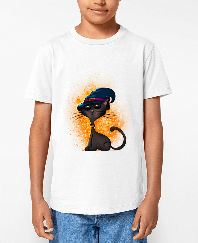 T-shirt Enfant Chat sorcier d'halloween Par GraphiCK-Kids