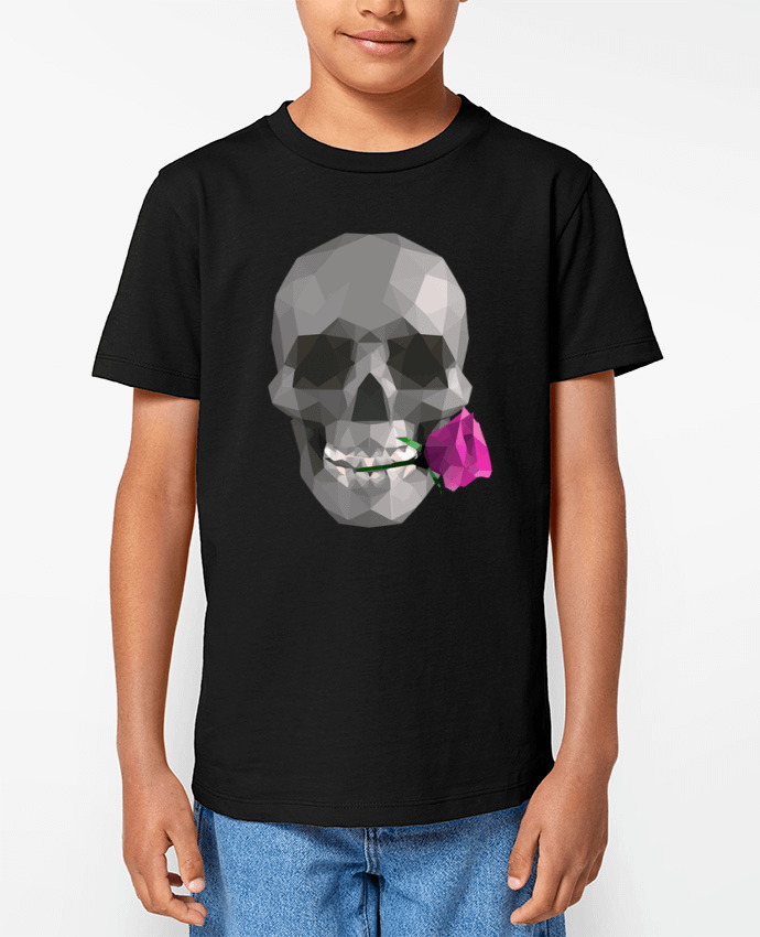 T-shirt Enfant Tête de mort et rose Par justsayin