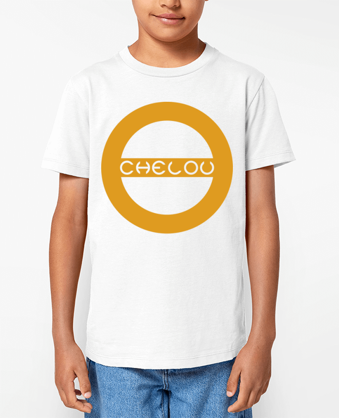 T-shirt écoresponsable enfant Chelou - Emblème Orange Par Chelou