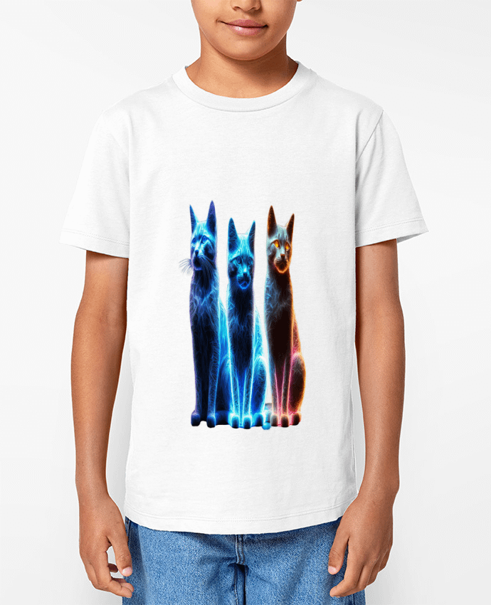 T-shirt Enfant Chats Néons Par InkBK
