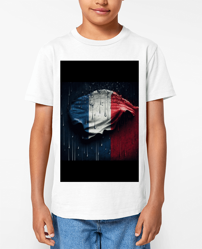 T-shirt Enfant Drapeau France sous la Pluie Par NewDesignPhoto