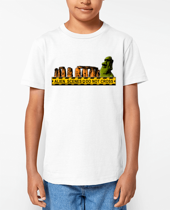 T-shirt Enfant Alien Scenes - Moaï et Stonehenge Par Geronimo Gorilla SylverBack