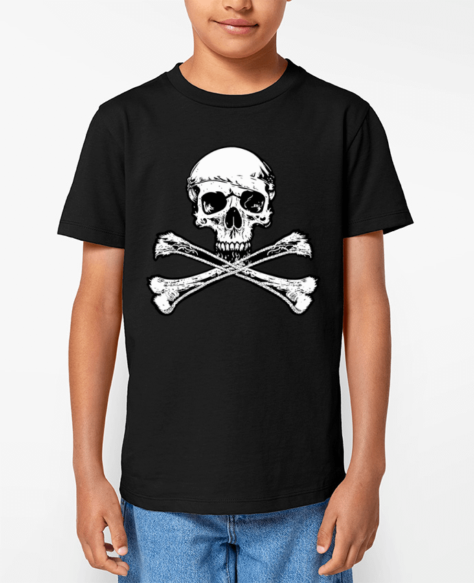 T-shirt Enfant Jolly Roger - Drapeau Pirate - Tête de Mort Par Geronimo Gorilla SylverBack