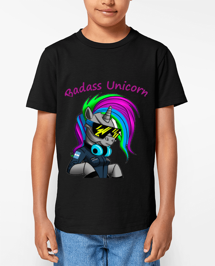 T-shirt Enfant Licorne Cyberpunk Badass Par Le monde des licornes