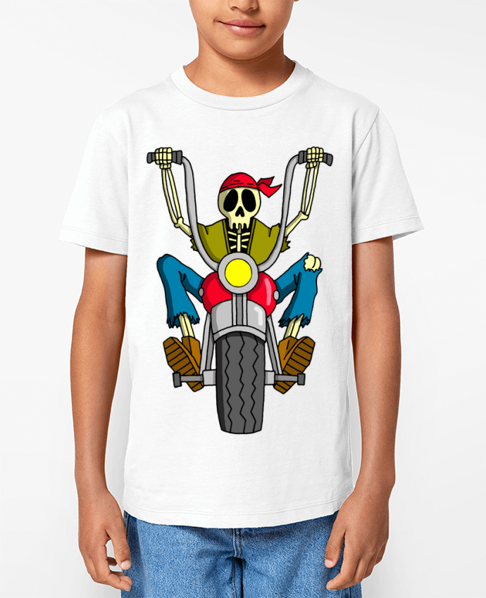 T-shirt Enfant Squelette motard Par LAGUENY