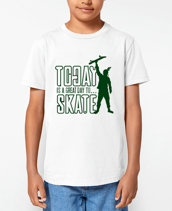 T-shirt Enfant Today is a Great Day to Skate - Green Par Geronimo Gorilla SylverBack