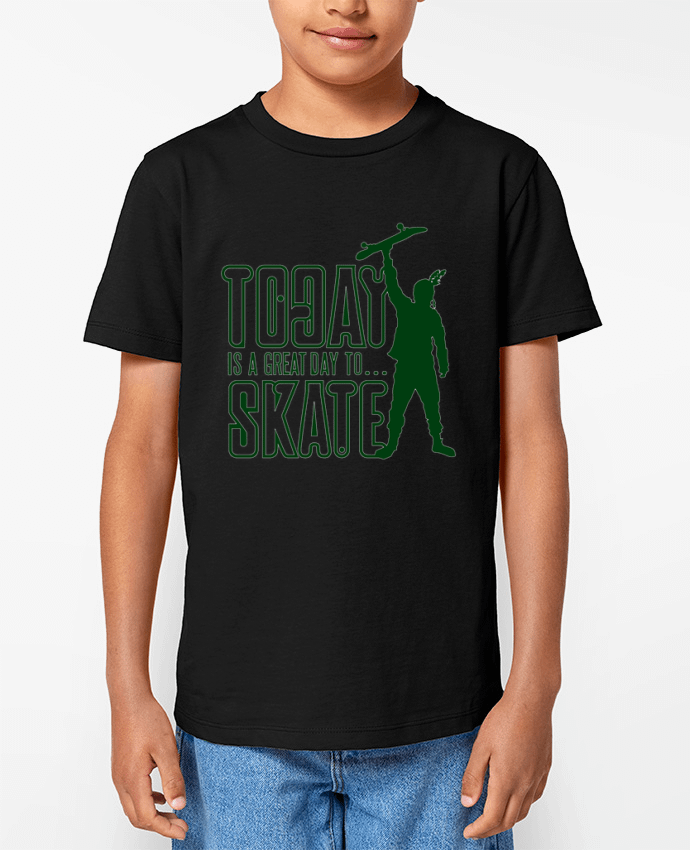 T-shirt Enfant Today is a Great Day to Skate - Green Par Geronimo Gorilla SylverBack