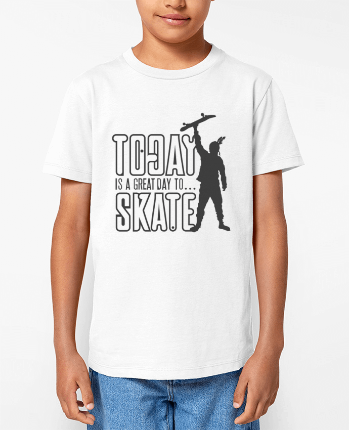 T-shirt Enfant Today is a Great Day to Skate - Grey Par Geronimo Gorilla SylverBack