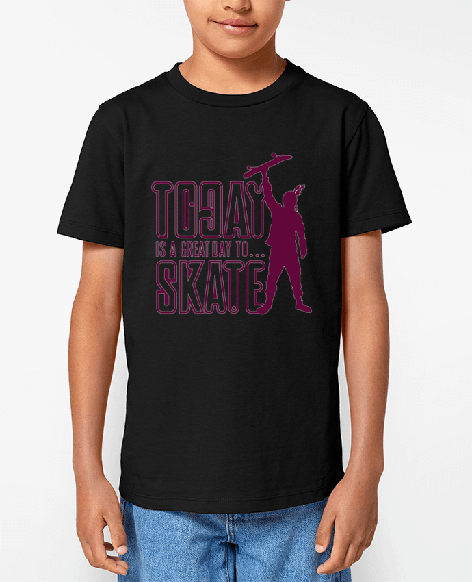 T-shirt Enfant Today is a Great Day to Skate - Purple Par Geronimo Gorilla SylverBack