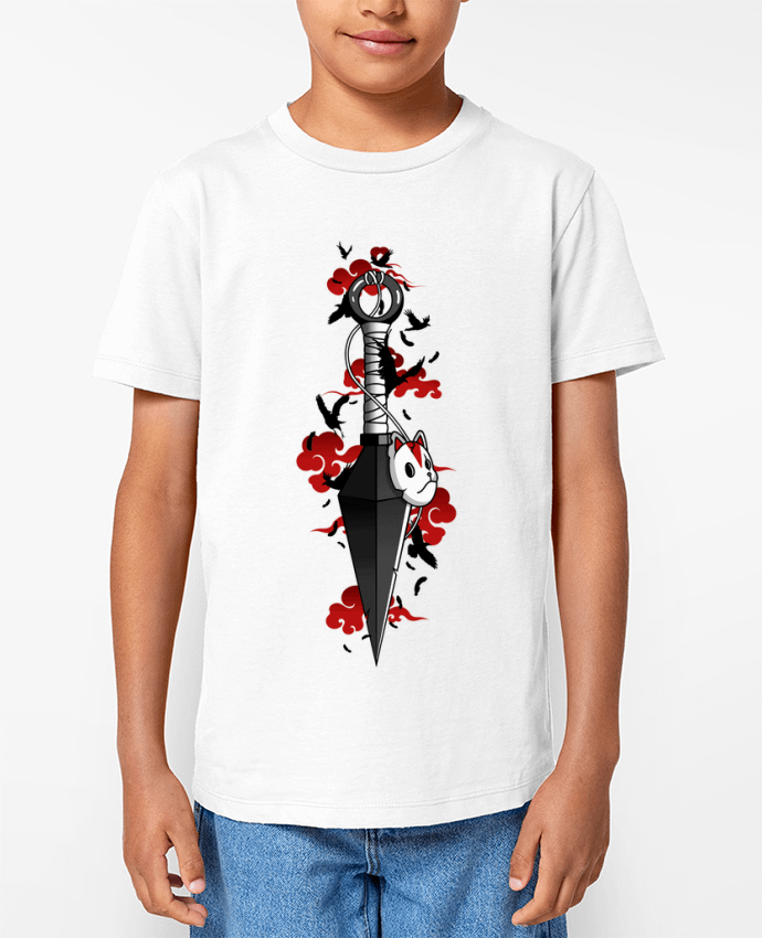 T-shirt Enfant Kunai nuages rouges corbeaux - Japonais Par LM2Kone