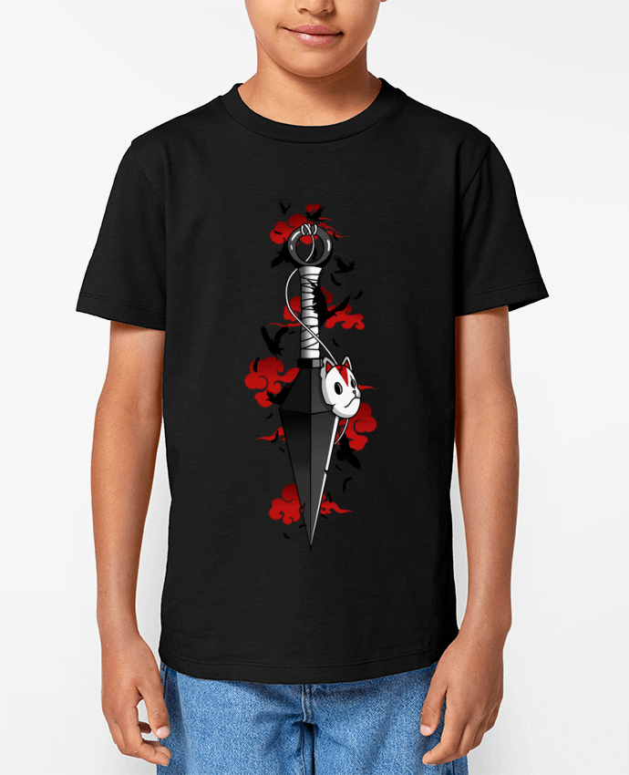 T-shirt Enfant Kunai nuages rouges corbeaux - Japonais Par LM2Kone