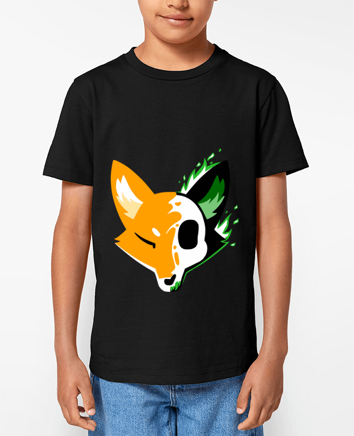 T-shirt Enfant Loup Face Par Sazuka