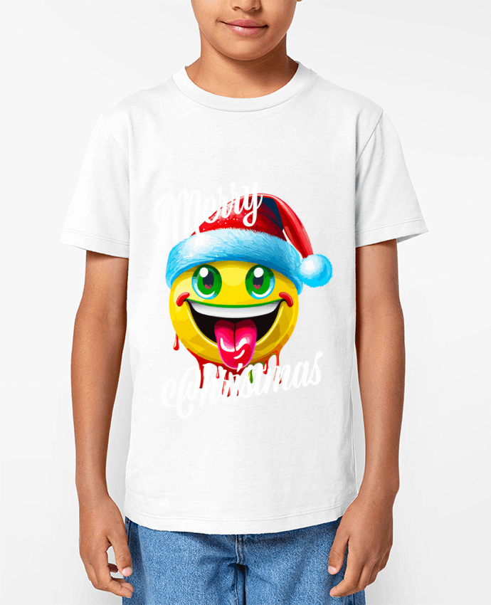 T-shirt Enfant Emoji Noël tire la langue. Merry Christmas Par Featheart