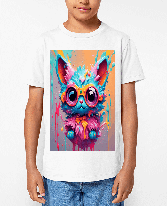 T-shirt Enfant Cute cat with paint Par matlmn01