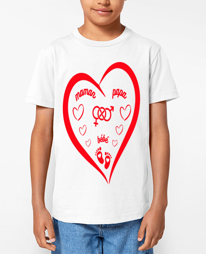 T-shirt Enfant NAISSANCE BEBE COEUR ROUGE DE FAMILLE MAMAN PAPA BEBE Par LIAMRIVIERART