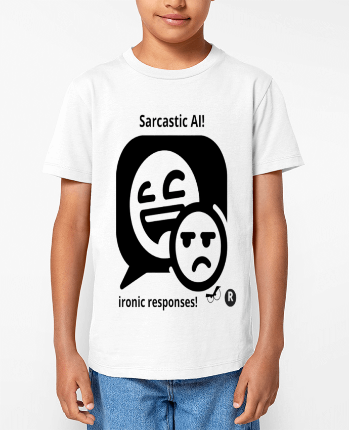 T-shirt Enfant HUMOUR GEEK INTELLIGENCE ARTIFICIELLE NOIR  ET BLANC MOTIF UNIQUE Par LIAMRIVIERART