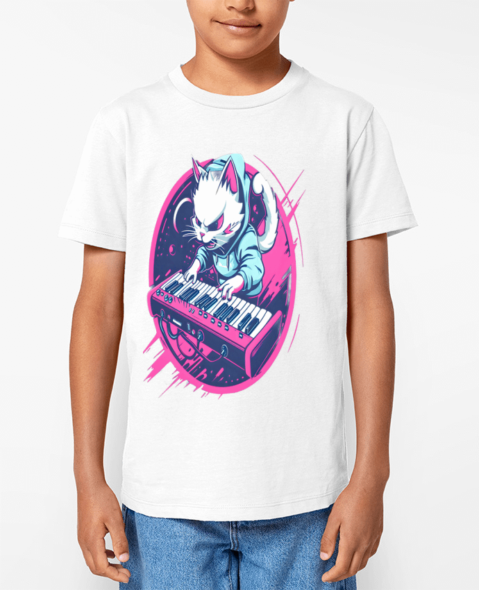 T-shirt Enfant SYNTH CAT ELECTRO-POP Par PhilK