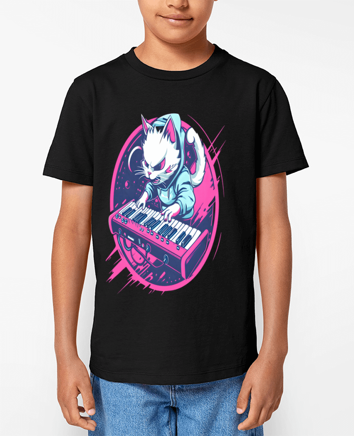 T-shirt Enfant SYNTH CAT ELECTRO-POP Par PhilK