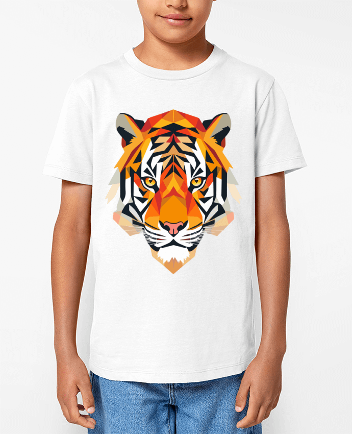 T-shirt Enfant Tigre stylisé, Géométrique Par KronoArt