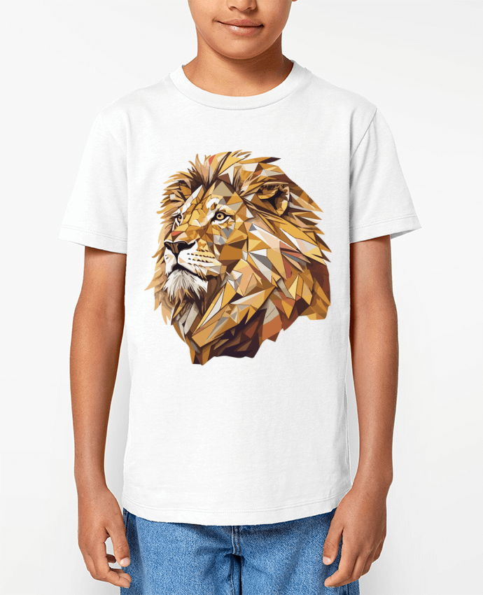T-shirt Enfant Lion stylisé, Géométrique Par KronoArt