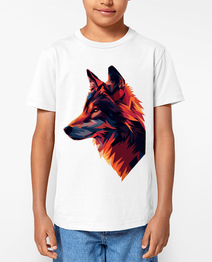 T-shirt Enfant Illustration de Loup stylisé Par KronoArt