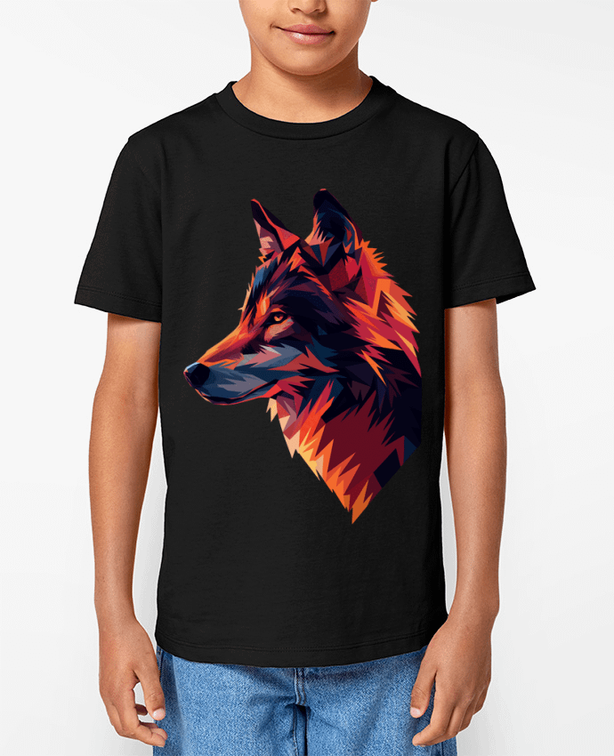 T-shirt Enfant Illustration de Loup stylisé Par KronoArt