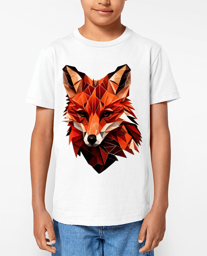T-shirt Enfant Renard stylisé, Géométrique Par KronoArt