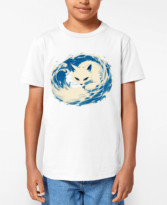 T-shirt Enfant Renard Blanc Par KronoArt