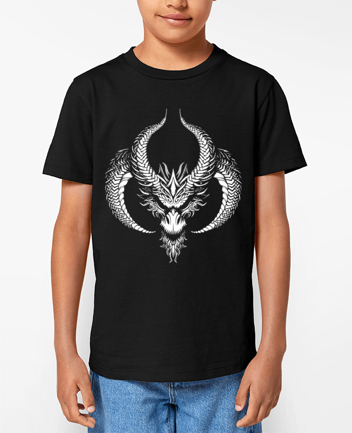 T-shirt Enfant Tête de Dragon Par KronoArt