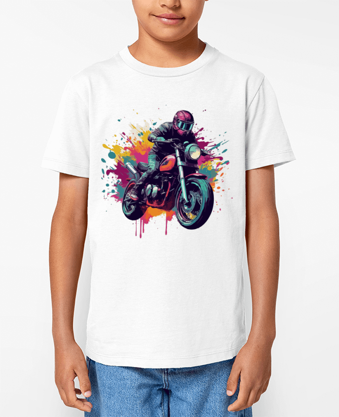 T-shirt Enfant Moto avec tâche de couleur Par KronoArt