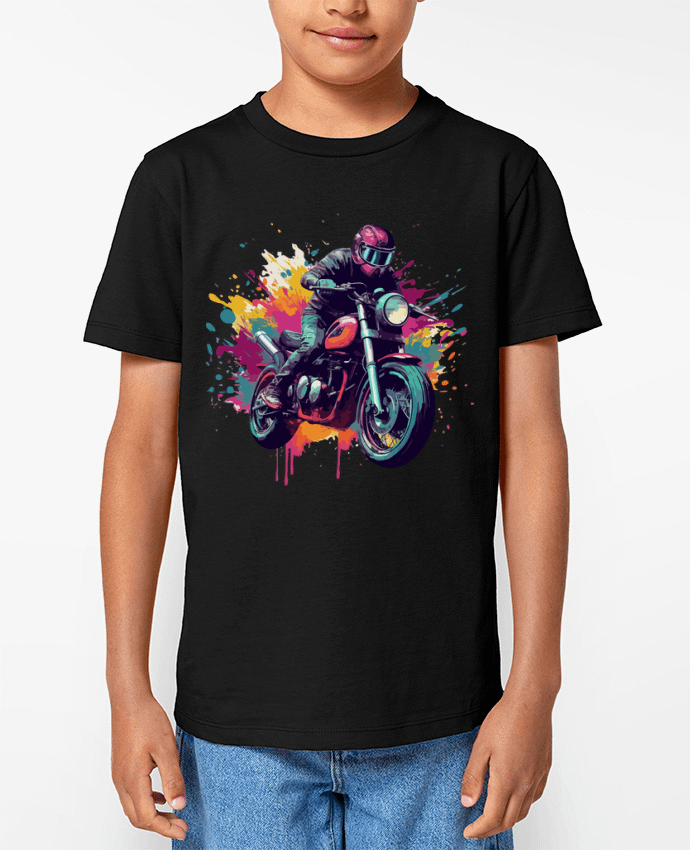 T-shirt Enfant Moto avec tâche de couleur Par KronoArt