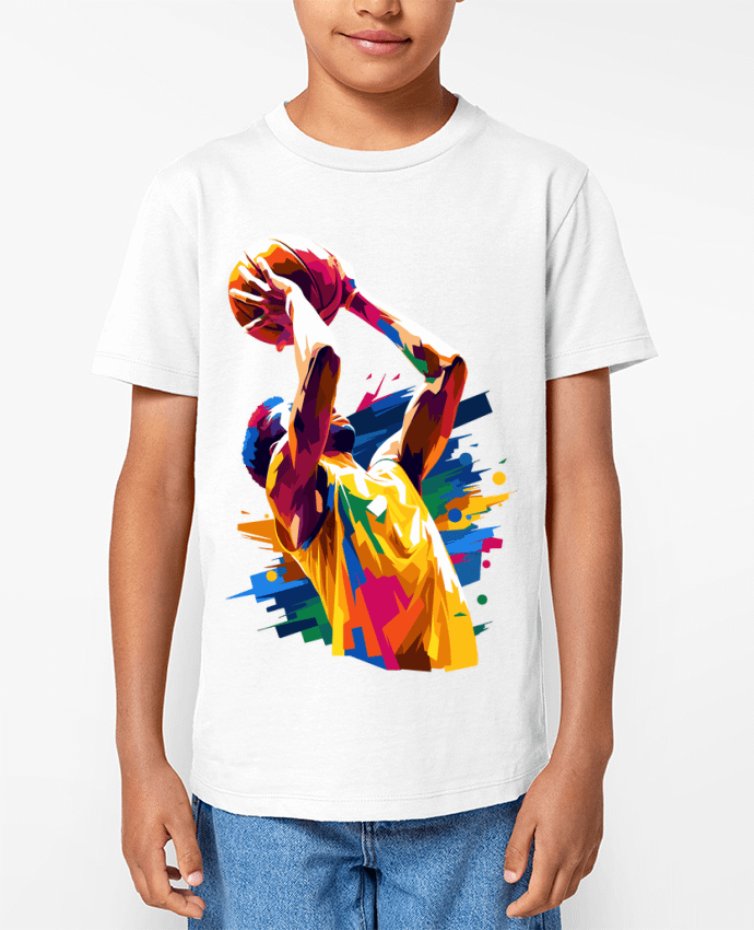 T-shirt Enfant Homme qui fait du basket Par KronoArt