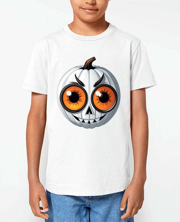 T-shirt Enfant WHITE PUMPKIN WITH EYES Par 33designerarte