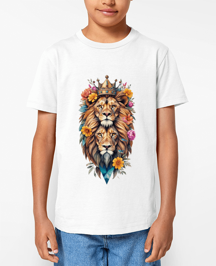 T-shirt Enfant Lions flowers Par /wait-design