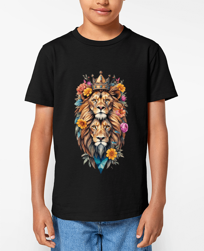 T-shirt Enfant Lions flowers Par /wait-design