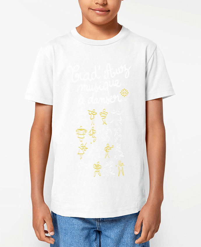 T-shirt Enfant TRADAUZ BLANC ET JAUNE Par Trad'Auz