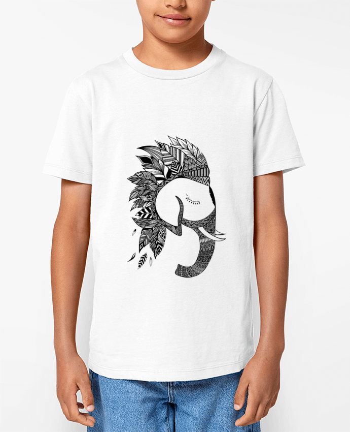 T-shirt Enfant Éléphant Bohème Par Mag’Art