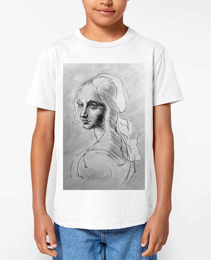 T-shirt Enfant Copie Leonard De Vinci au crayon Par Simple Art