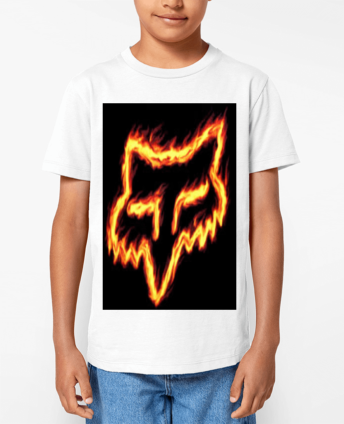 T-shirt écoresponsable enfant Renard de feu Par PopsQc
