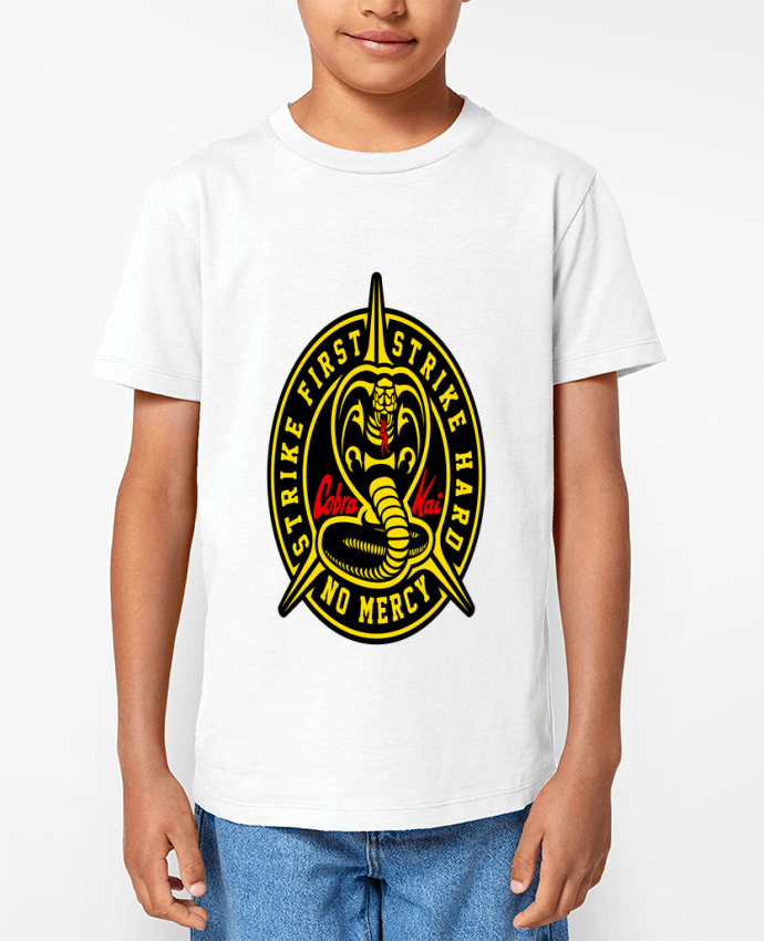 T-shirt Enfant Cobra Kai Strike First Strike Hard No Mercy Par Geekshow