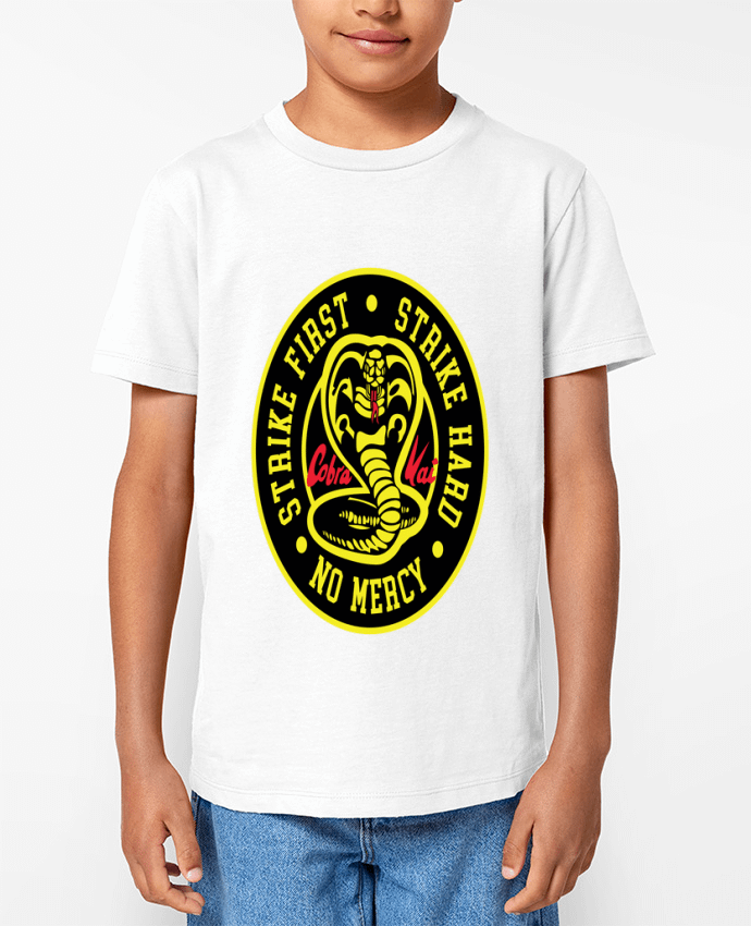 T-shirt Enfant Cobra Kai Strike First Strike Hard No Mercy Par Geekshow