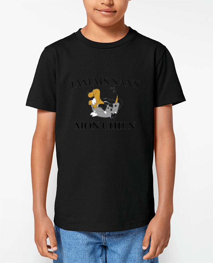 T-shirt Enfant Jamais sans mon chien Par Frenchydesign