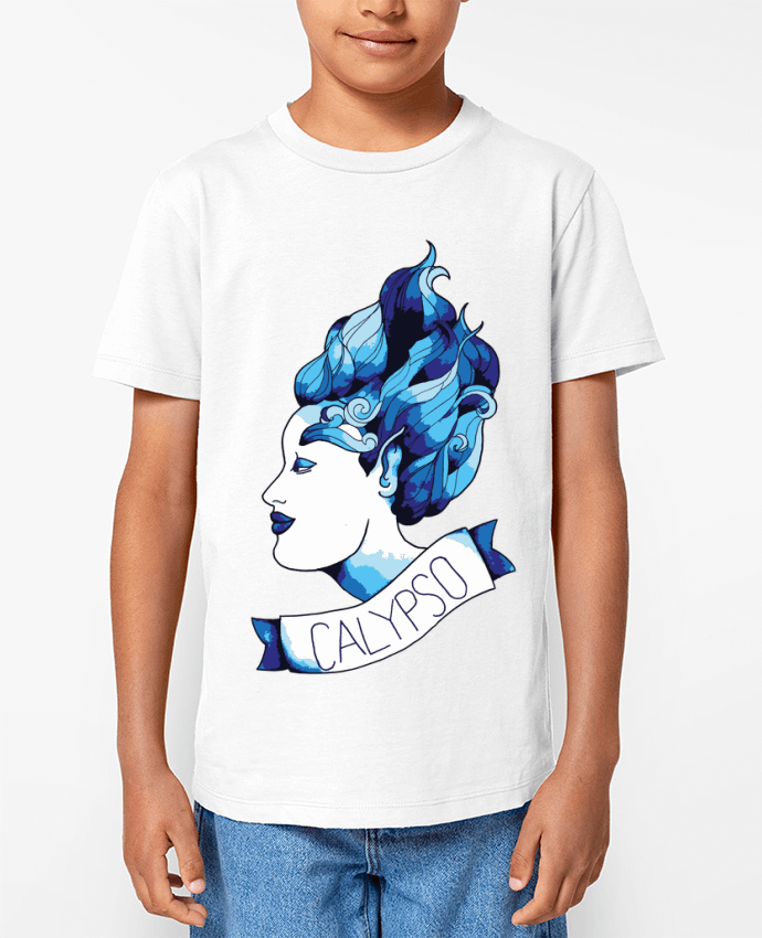 T-shirt Enfant calypso grise - tatoo old school - déésse des mers Par Mello.Ve