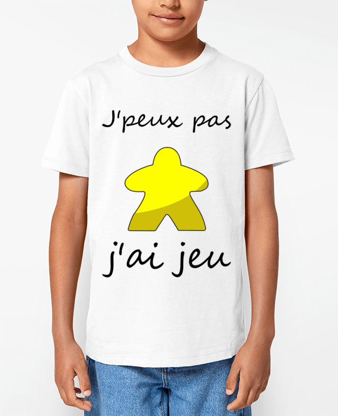 T-shirt Enfant j'peux pas j'ai jeu meeple jaune Par Le Repaire des Joueurs