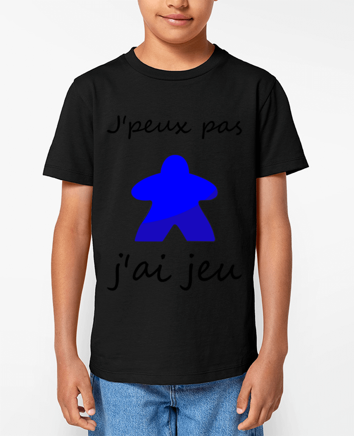 T-shirt Enfant j'peux pas j'ai jeu meeple bleu Par Le Repaire des Joueurs