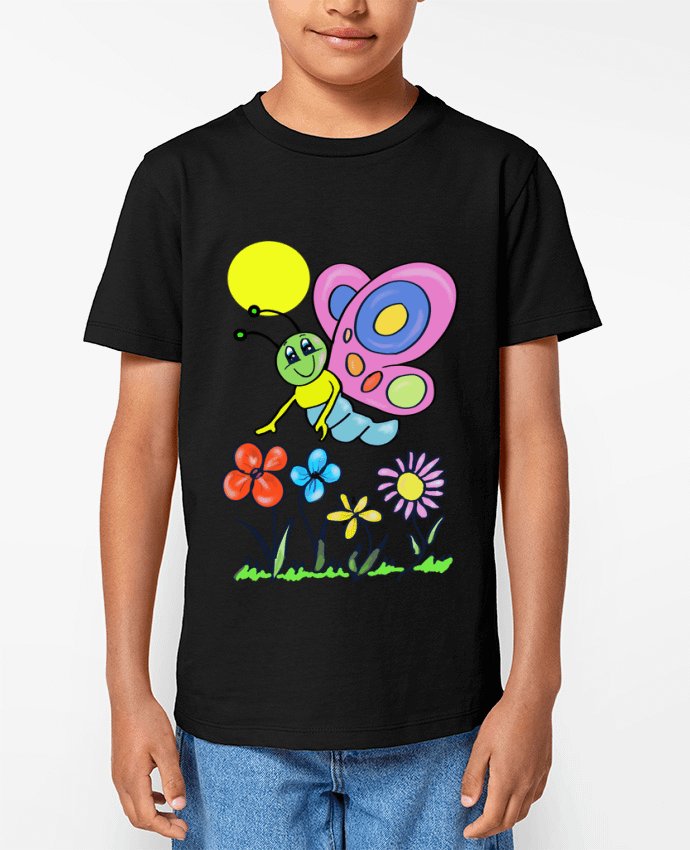 T-shirt Enfant Papillon et fleurs enfant. Par Bief Designs.