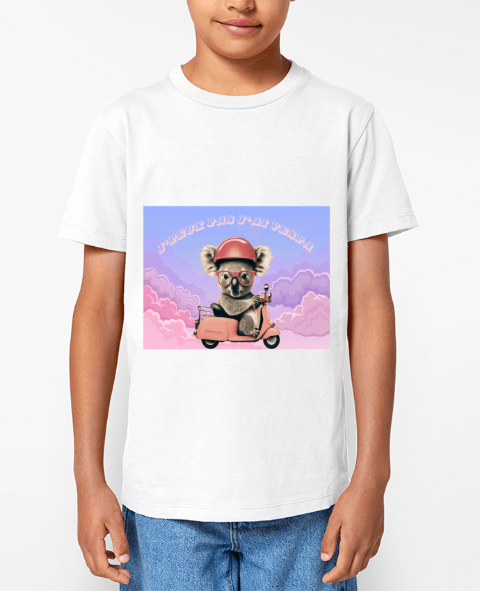 T-shirt Enfant Koala sur un scooter rose Par mapetitefleur