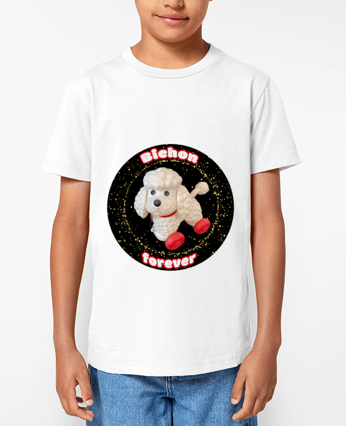 T-shirt Enfant Bichon forever paillettes Par Unik&moi
