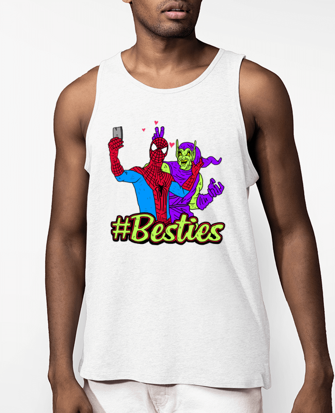 Débardeur Homme Bio #Besties Spiderman Par Nick cocozza